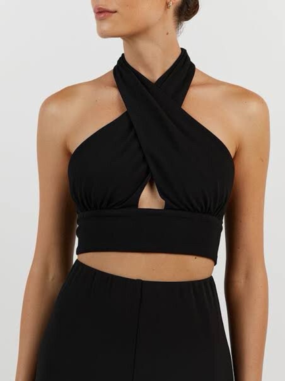 Dissh Amari Black Halter Crop Top